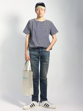 「UP START（アップスタート）のアイテム（帽子）」を使った、まっこいさん（メンズ・178cm）の夏コーディネート