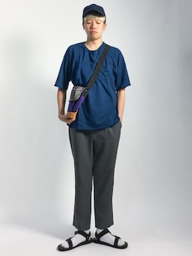 「チャイハネ（チャイハネ）のアイテム（バッグ）」を使った、まっこいさん（メンズ・178cm）の夏コーディネート