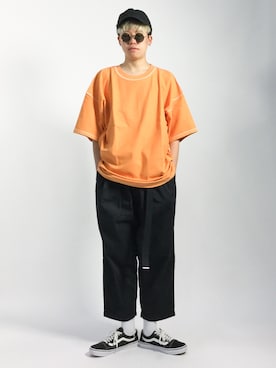 「MONKEY TIME（モンキータイム）のアイテム（Tシャツ/カットソー）」を使った、まっこいさん（メンズ・178cm）の夏コーディネート