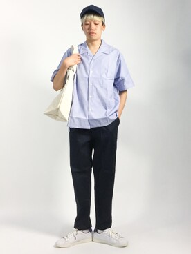 「CONVERSE（コンバース）のアイテム（バッグ）」を使った、まっこいさん（メンズ・178cm）の夏コーディネート