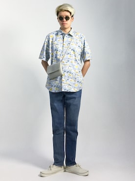 「CASPER JOHN AIVER（キャスパージョンアイバー）のアイテム（バッグ）」を使った、まっこいさん（メンズ・178cm）の夏コーディネート