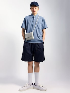 「CASPER JOHN AIVER（キャスパージョンアイバー）のアイテム（バッグ）」を使った、まっこいさん（メンズ・178cm）の夏コーディネート