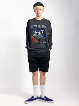 「N.HOOLYWOOD（N.ハリウッド）のアイテム（Tシャツ/カットソー）」を使った、まっこいさん（メンズ・178cm）の夏コーディネート
