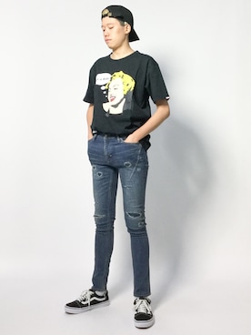 「n(n) BY NUMBER (N)INE（エヌエヌバイナンバーナイン）のアイテム（パンツ）」を使った、まっこいさん（メンズ・178cm）の夏コーディネート
