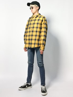 「glamb（グラム）のアイテム」を使った、まっこいさん（メンズ・178cm）の夏コーディネート