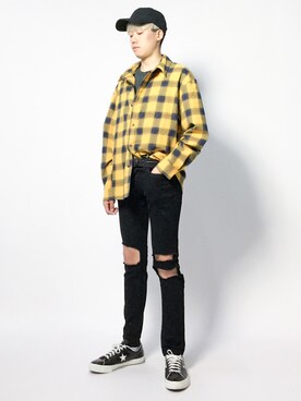 「glamb（グラム）のアイテム」を使った、まっこいさん（メンズ・178cm）の夏コーディネート