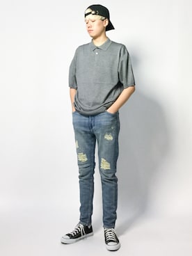 「AZUL by moussy（アズールバイマウジー）のアイテム」を使った、まっこいさん（メンズ・178cm）の夏コーディネート