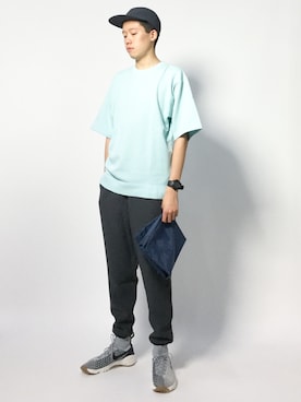 「MONKEY TIME（モンキータイム）のアイテム（Tシャツ/カットソー）」を使った、まっこいさん（メンズ・178cm）の夏コーディネート