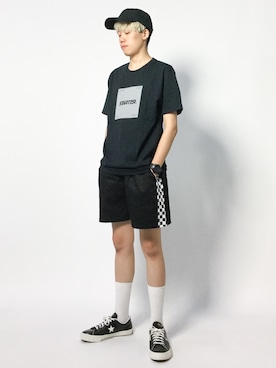「CASPER JOHN AIVER（キャスパージョンアイバー）のアイテム（パンツ）」を使った、まっこいさん（メンズ・178cm）の夏コーディネート