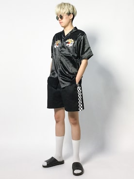「CASPER JOHN AIVER（キャスパージョンアイバー）のアイテム（パンツ）」を使った、まっこいさん（メンズ・178cm）の夏コーディネート