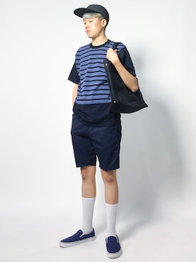 「RAGEBLUE（レイジブルー）のアイテム（トートバッグ）」を使った、まっこいさん（メンズ・178cm）の夏コーディネート
