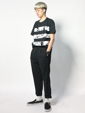 「Design Tshirts Store graniph（デザイン　ティーシャツ　ストア　グラニフ）のアイテム」を使った、まっこいさん（メンズ・178cm）の夏コーディネート