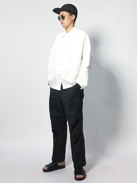 「Steven Alan（スティーブンアラン）のアイテム（チノパンツ）」を使った、まっこいさん（メンズ・178cm）の夏コーディネート