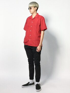 「MONKEY TIME（モンキータイム）のアイテム（デニムパンツ）」を使った、まっこいさん（メンズ・178cm）の夏コーディネート