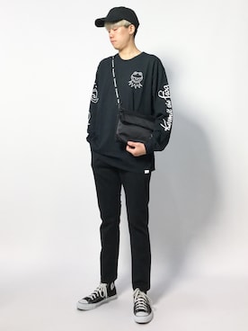 「CONVERSE（コンバース）のアイテム（バッグ）」を使った、まっこいさん（メンズ・178cm）の夏コーディネート