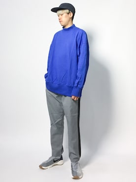 「CASPER JOHN AIVER（キャスパージョンアイバー）のアイテム（スウェット）」を使った、まっこいさん（メンズ・178cm）の夏コーディネート