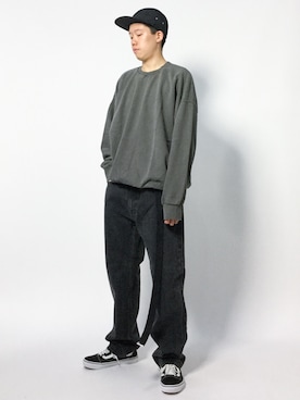 「CASPER JOHN AIVER（キャスパージョンアイバー）のアイテム（スウェット）」を使った、まっこいさん（メンズ・178cm）の夏コーディネート