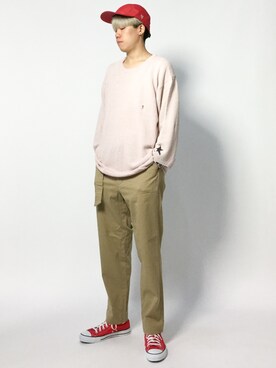 「原宿」｜「アイテム（チノパンツ）」を使った、まっこいさん（メンズ・178cm）の秋コーディネート