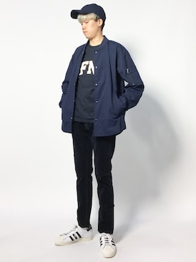 「AZUL by moussy（アズールバイマウジー）のアイテム」を使った、まっこいさん（メンズ・178cm）の秋コーディネート