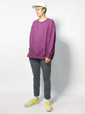 「CASPER JOHN AIVER（キャスパージョンアイバー）のアイテム（スウェット）」を使った、まっこいさん（メンズ・178cm）の秋コーディネート