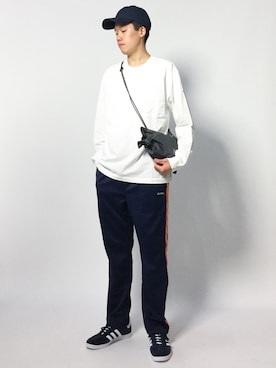 PORTER × B印 ヨシダ / 別注 巾着 ショルダーポーチ Sを使ったメンズ