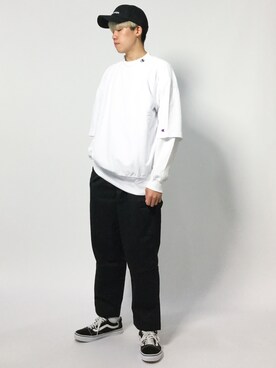 「MONKEY TIME（モンキータイム）のアイテム（その他パンツ）」を使った、まっこいさん（メンズ・178cm）の秋コーディネート