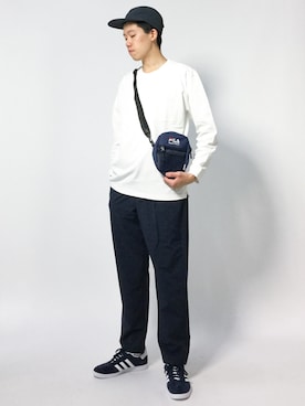 「FILA（フィラ）のアイテム（バッグ）」を使った、まっこいさん（メンズ・178cm）の秋コーディネート