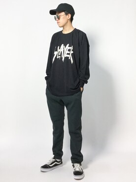 「MONKEY TIME（モンキータイム）のアイテム（Tシャツ/カットソー）」を使った、まっこいさん（メンズ・178cm）の秋コーディネート
