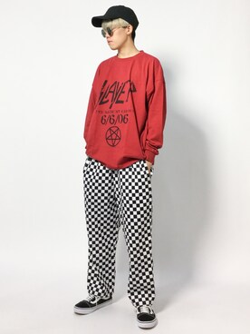 「MONKEY TIME（モンキータイム）のアイテム（Tシャツ/カットソー）」を使った、まっこいさん（メンズ・178cm）の秋コーディネート