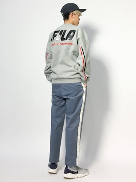 「FILA（フィラ）のアイテム（スウェット）」を使った、まっこいさん（メンズ・178cm）の秋コーディネート