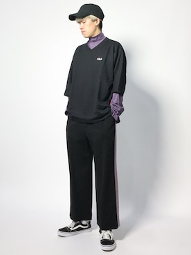 「FILA（フィラ）のアイテム（スウェット）」を使った、まっこいさん（メンズ・178cm）の秋コーディネート