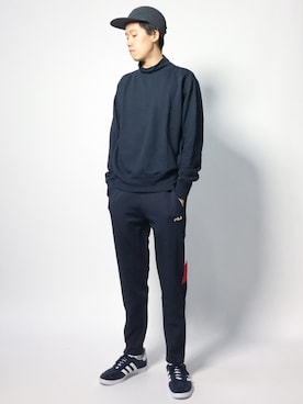 「FILA（フィラ）のアイテム（パンツ）」を使った、まっこいさん（メンズ・178cm）の秋コーディネート
