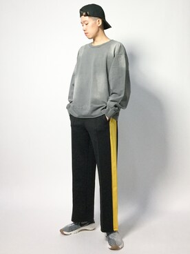 「jiggys shop（ジギーズショップ）のアイテム（スウェット）」を使った、まっこいさん（メンズ・178cm）の秋コーディネート