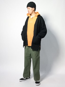 「MONKEY TIME（モンキータイム）のアイテム（カーディガン/ボレロ）」を使った、まっこいさん（メンズ・178cm）の秋コーディネート