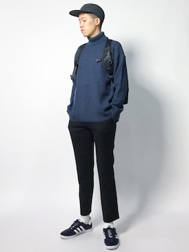 「C6（シーシックス）のアイテム（バッグ）」を使った、まっこいさん（メンズ・178cm）の秋コーディネート