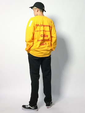 「MONKEY TIME（モンキータイム）のアイテム（Tシャツ/カットソー）」を使った、まっこいさん（メンズ・178cm）の秋コーディネート