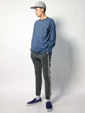 「MONKEY TIME（モンキータイム）のアイテム（デニムパンツ）」を使った、まっこいさん（メンズ・178cm）の秋コーディネート