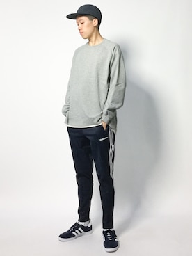 「Gramicci（グラミチ）のアイテム（スウェット）」を使った、まっこいさん（メンズ・178cm）の秋コーディネート