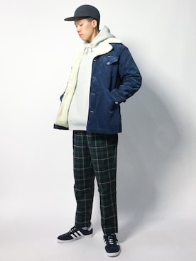 「Wrangler（ラングラー）のアイテム（ブルゾン）」を使った、まっこいさん（メンズ・178cm）の秋コーディネート