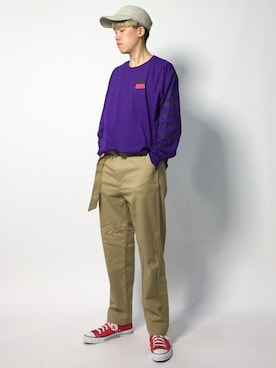 「VANS（バンズ）のアイテム（Tシャツ/カットソー）」を使った、まっこいさん（メンズ・178cm）の秋コーディネート