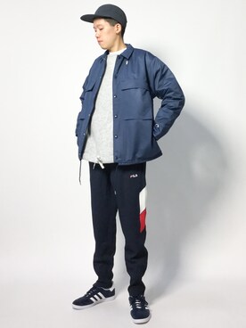 「Champion（チャンピオン）のアイテム（その他アウター）」を使った、まっこいさん（メンズ・178cm）の秋コーディネート