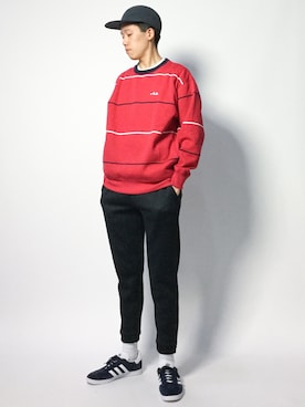「FILA（フィラ）のアイテム（スウェット）」を使った、まっこいさん（メンズ・178cm）の秋コーディネート