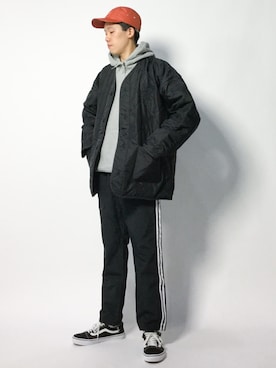 「MONKEY TIME（モンキータイム）のアイテム（ジャケット/アウター）」を使った、まっこいさん（メンズ・178cm）の秋コーディネート
