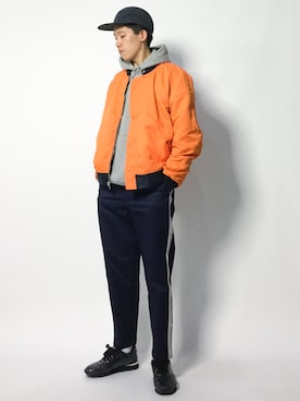 「Alpha Industries（アルファインダストリーズ）のアイテム」を使った、まっこいさん（メンズ・178cm）の秋コーディネート