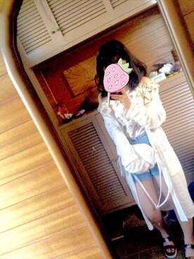 「MILKFED.（ミルクフェド）のアイテム（バッグ、ホワイト系）」を使った、さえぐささん（レディース・155cm）の夏コーディネート