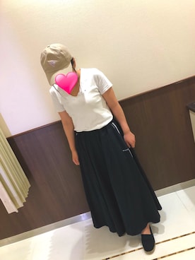 「Guess（ゲス）のアイテム（キャップ）」を使った、Harubuuさん（レディース・157cm）の夏コーディネート