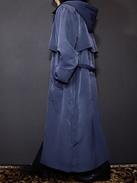 「秋のマイ旬スタイル」｜「アイテム（ステンカラーコート）」を使った、古着屋 KafuCaさん（メンズ・168cm）の秋コーディネート