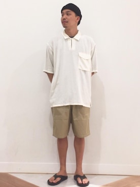 「coen」｜「アイテム（ニットキャップ/ビーニー）」を使った、coen Takadaさん（メンズ・171cm）の夏コーディネート