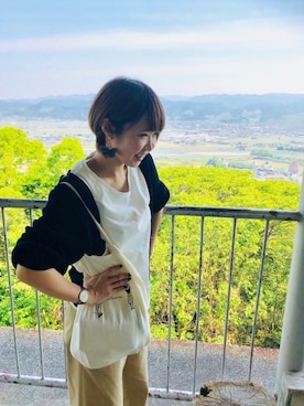 「家族旅行」｜「アイテム（トートバッグ）」を使った、ともみさん@さん（レディース・160cm）の夏コーディネート