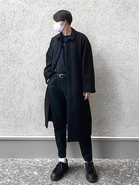 「Lui's（ルイス）のアイテム（ステンカラーコート）」を使った、masayosiさん（メンズ・179cm）の秋コーディネート